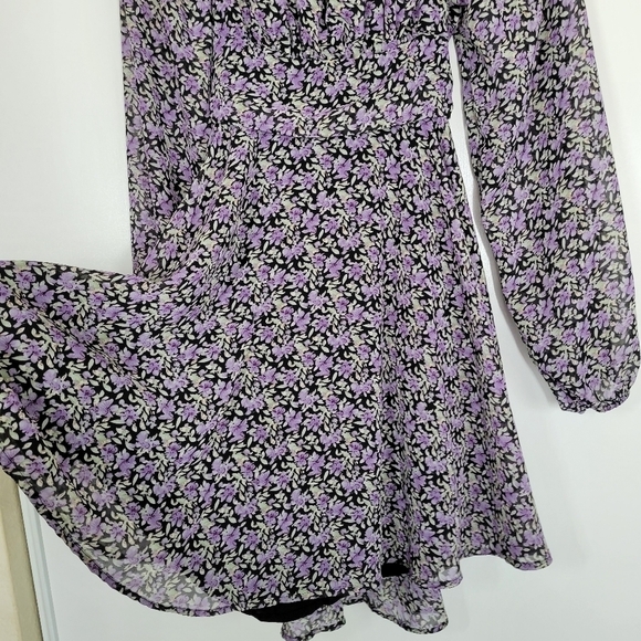 Blush & Day Black Floral Tiered Babydoll Mini Dress M Dark Romantic‎ Whimsigoth - Picture 10 of 14